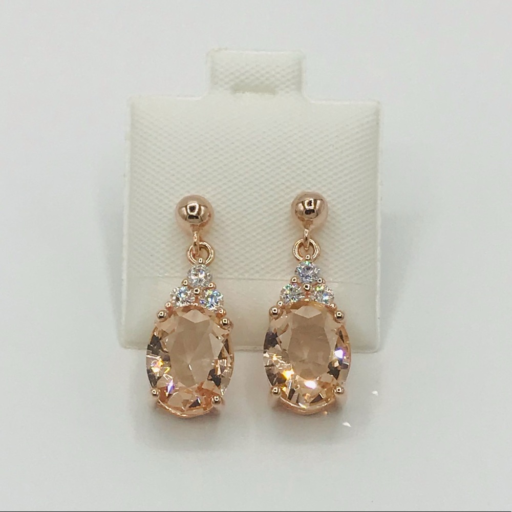 Rose Gold Morganite Stud Earrings